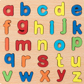 Wooden Alphabet and Number Puzzle Board